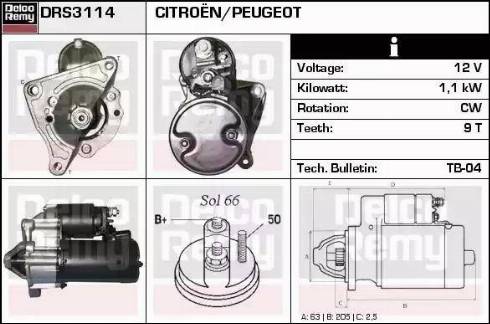 Remy DRS3114 - Стартер vvparts.bg