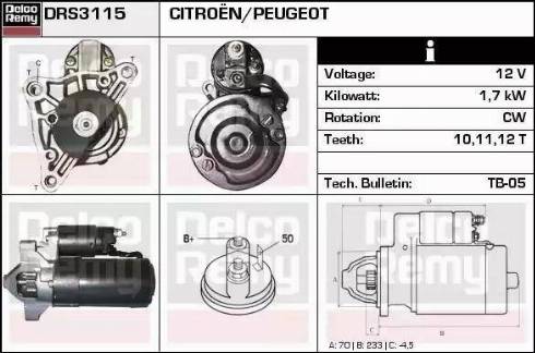 Remy DRS3115 - Стартер vvparts.bg