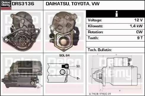 Remy DRS3136 - Стартер vvparts.bg