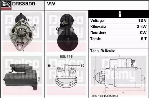 Remy DRS3809 - Стартер vvparts.bg