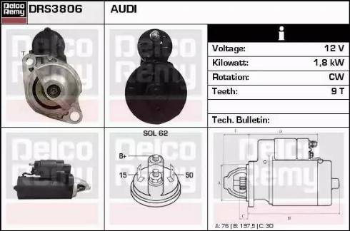 Remy DRS3806 - Стартер vvparts.bg