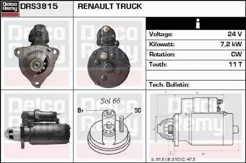 Remy DRS3815 - Стартер vvparts.bg