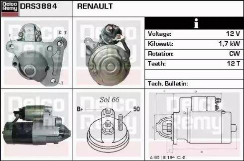 Remy DRS3884 - Стартер vvparts.bg