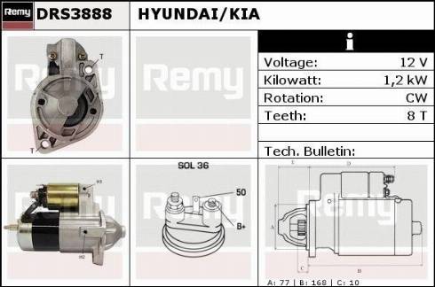 Remy DRS3888X - Стартер vvparts.bg