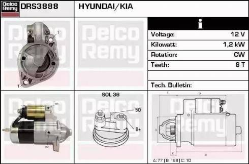 Remy DRS3888 - Стартер vvparts.bg