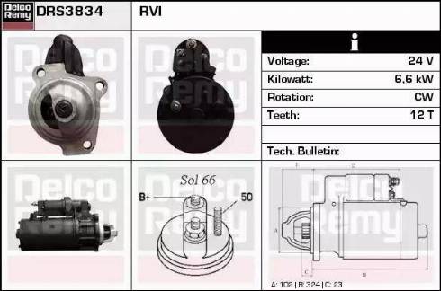 Remy DRS3834 - Стартер vvparts.bg