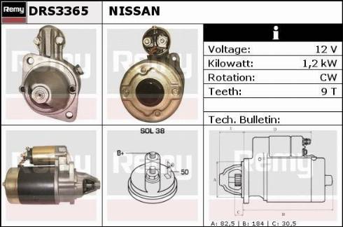 Remy DRS3365 - Стартер vvparts.bg