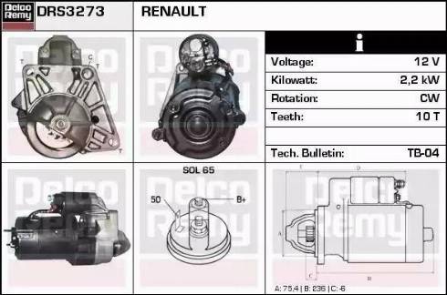 Remy DRS3273 - Стартер vvparts.bg