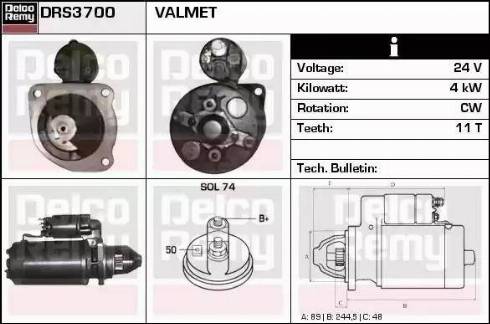 Remy DRS3700 - Стартер vvparts.bg