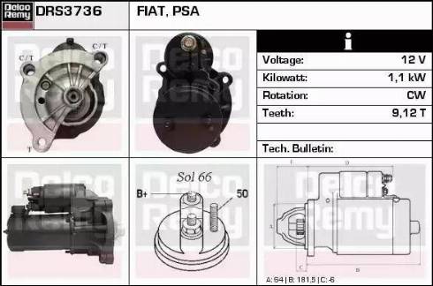 Remy DRS3736 - Стартер vvparts.bg