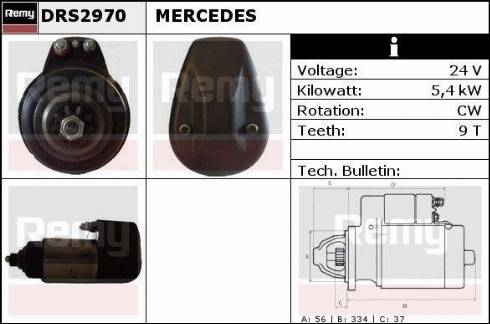 Remy DRS2970 - Стартер vvparts.bg