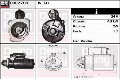 Remy DRS2700 - Стартер vvparts.bg