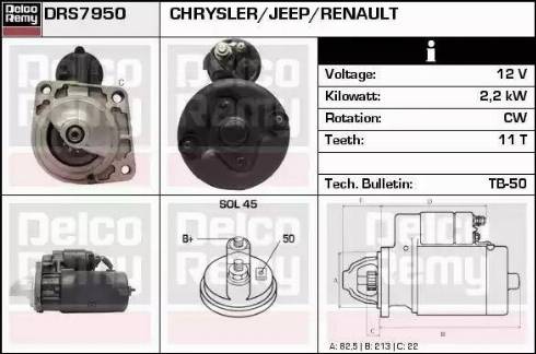 Remy DRS7950 - Стартер vvparts.bg