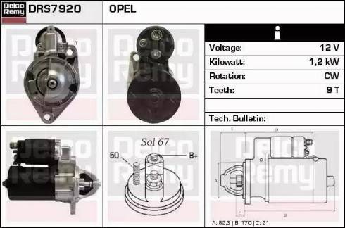 Remy DRS7920 - Стартер vvparts.bg