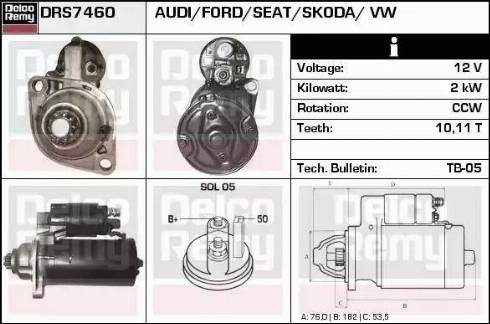 Remy DRS7460 - Стартер vvparts.bg