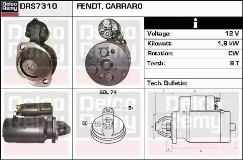 Remy DRS7310 - Стартер vvparts.bg