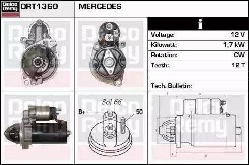 Remy DRT1360 - Стартер vvparts.bg