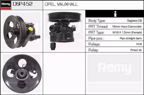 Remy DSP452 - Хидравлична помпа, кормилно управление vvparts.bg