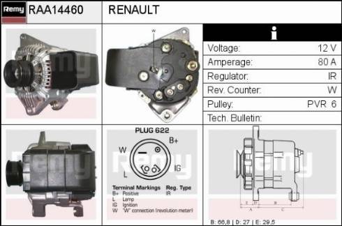 Remy RAA14460 - Генератор vvparts.bg