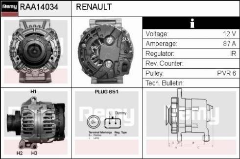 Remy RAA14034 - Генератор vvparts.bg