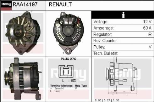 Remy RAA14197 - Генератор vvparts.bg