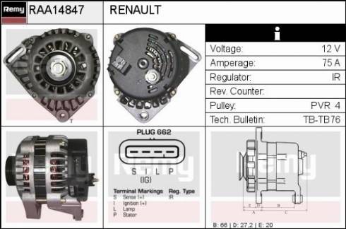 Remy RAA14847 - Генератор vvparts.bg