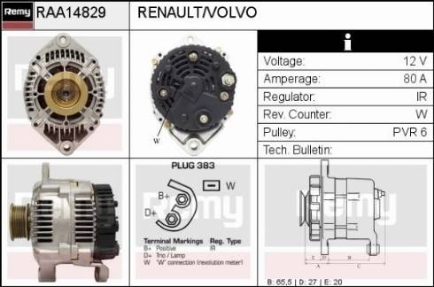 Remy RAA14829 - Генератор vvparts.bg