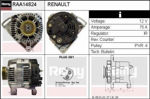 Remy RAA14824 - Генератор vvparts.bg