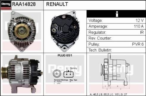 Remy RAA14828 - Генератор vvparts.bg