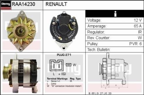 Remy RAA14230 - Генератор vvparts.bg