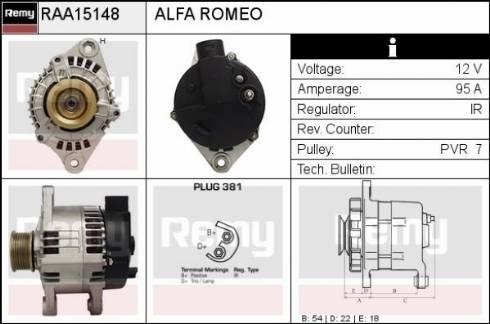 Remy RAA15148 - Генератор vvparts.bg