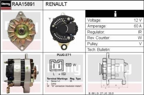 Remy RAA15891 - Генератор vvparts.bg