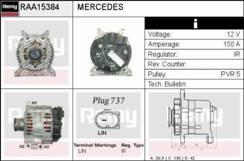 Remy RAA15384 - Генератор vvparts.bg