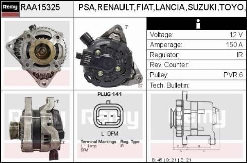 Remy RAA15325 - Генератор vvparts.bg