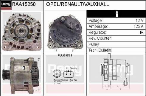 Remy RAA15250 - Генератор vvparts.bg