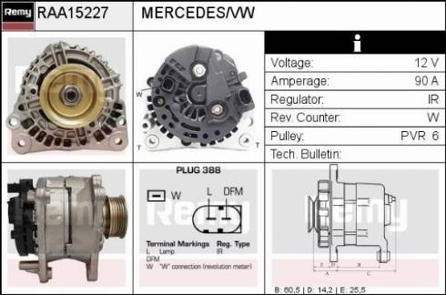 Remy RAA15227 - Генератор vvparts.bg