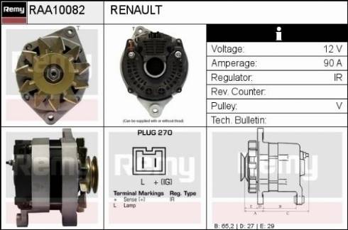 Remy RAA10082 - Генератор vvparts.bg