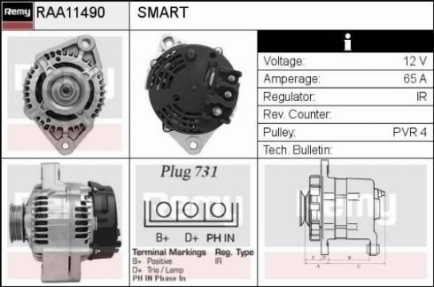 Remy RAA11490 - Генератор vvparts.bg