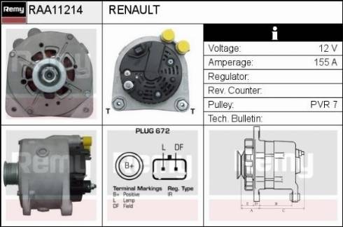 Remy RAA11214 - Генератор vvparts.bg