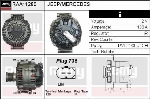 Remy RAA11280 - Генератор vvparts.bg