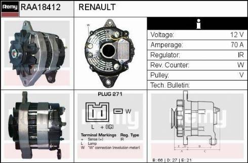 Remy RAA18412 - Генератор vvparts.bg