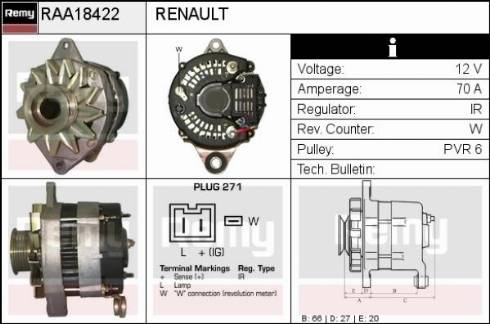 Remy RAA18422 - Генератор vvparts.bg