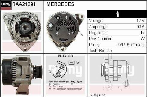 Remy RAA21291 - Генератор vvparts.bg