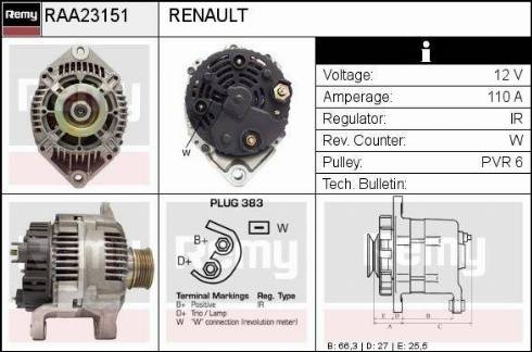 Remy RAA23151 - Генератор vvparts.bg