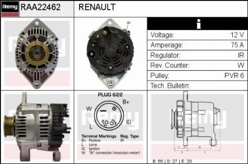 Remy RAA22462 - Генератор vvparts.bg