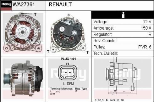 Remy RAA27361 - Генератор vvparts.bg