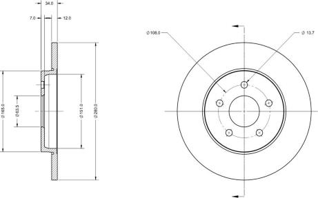 Remy RAD1147C - Спирачен диск vvparts.bg