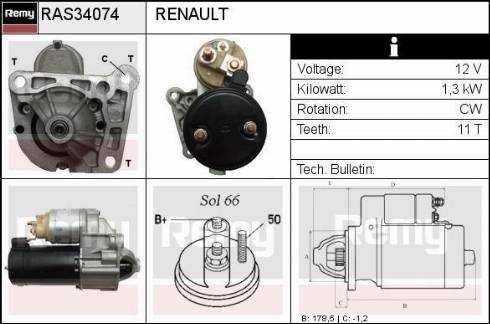 Remy RAS34074 - Стартер vvparts.bg