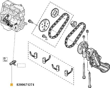 RENAULT 82 00 671 274 - Датчик, налягане на маслото vvparts.bg