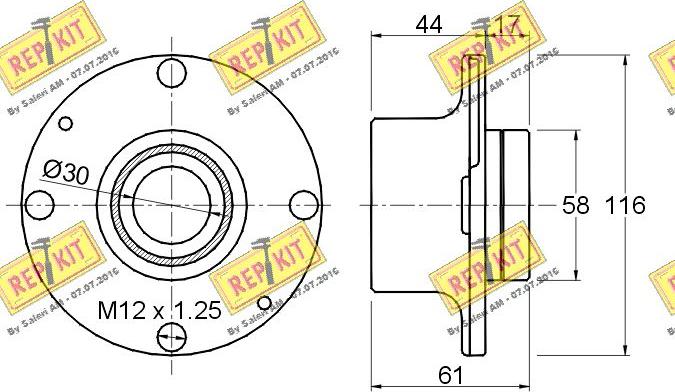 REPKIT RKB1235 - Комплект колесен лагер vvparts.bg